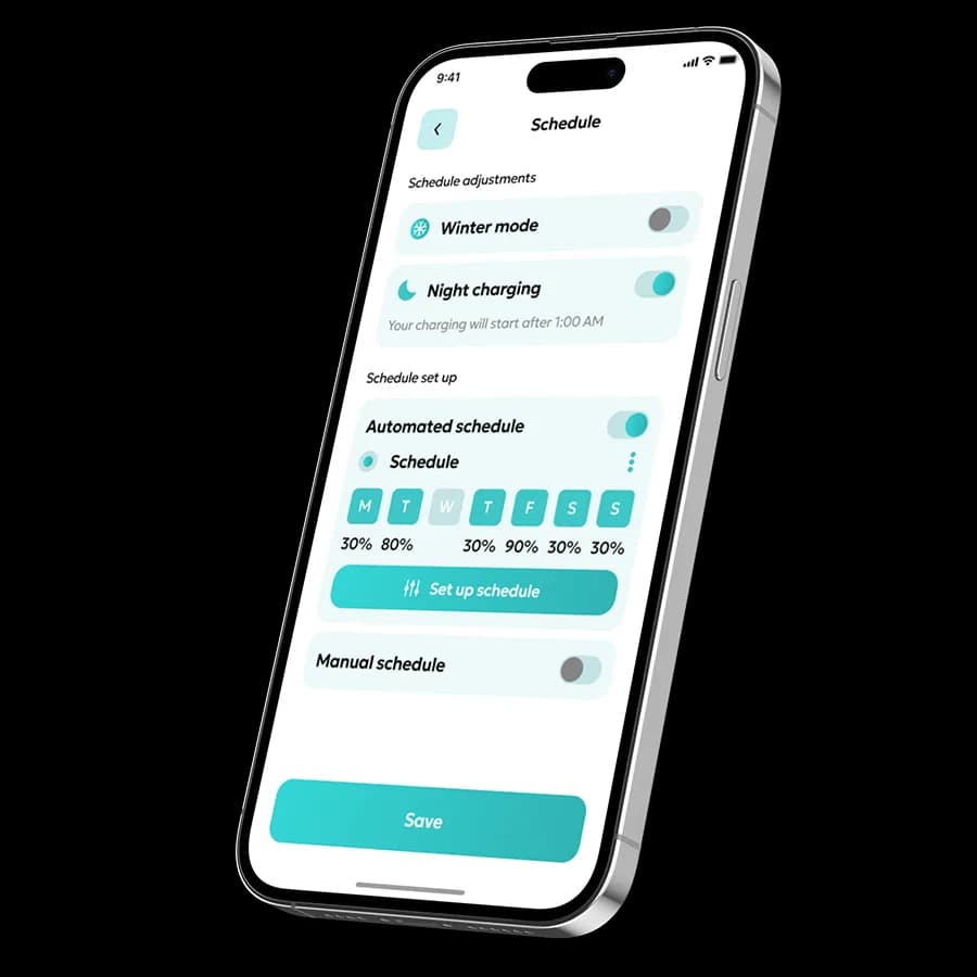 Officieel schermbeeld van de wintermodus in de E-Pal-app
