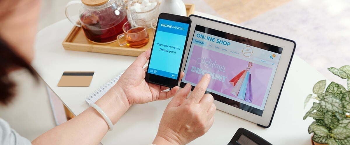 Shopping Telecom Mobiel vaker gebruikt voor online aankopen web