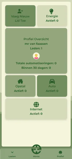 Voorbeeld van het contractdashboard in de officiële app van Automatisch Overstappen