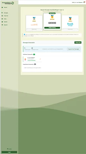 Voorbeeld van de energieweergave in de officiële app van Automatisch Overstappen