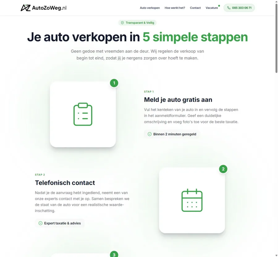 Uitleg over het verkoopproces op AutoZoWeg