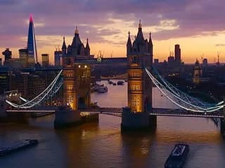 Tower Bridge in Londen op een officieel reisgidsbeeld van GWK Travelex