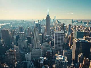 New York op een officieel reisgidsbeeld van GWK Travelex