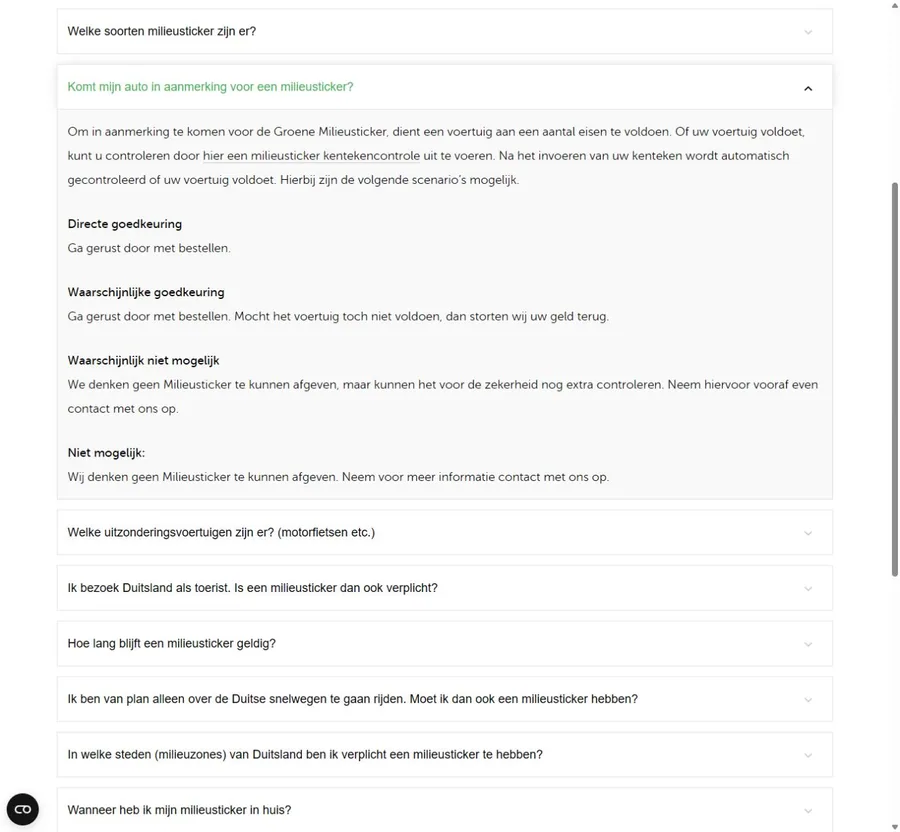 Officiële uitleg over voertuigcontrole bij Milieusticker.shop