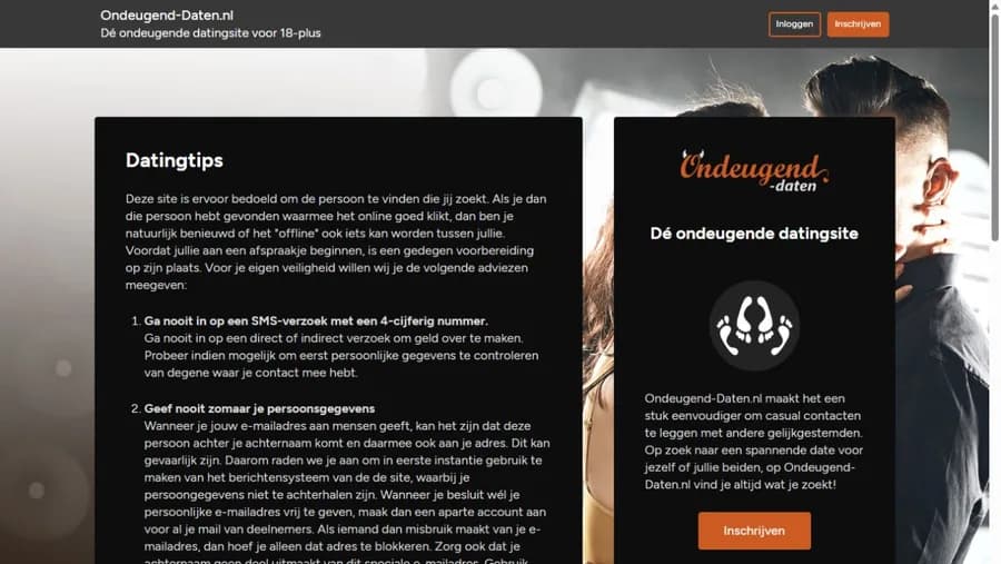 Openbaar scherm met datingtips van Ondeugend-Daten.nl