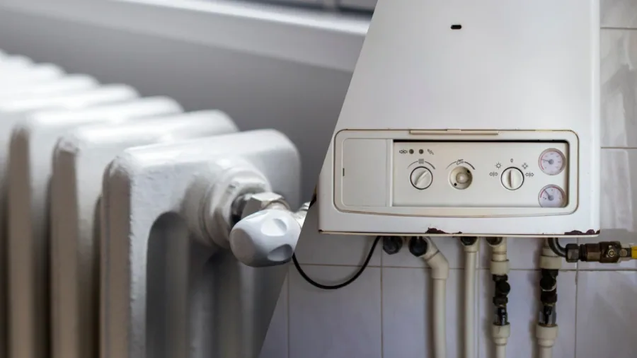 Verwarming en cv-ketel op een officieel energiebeeld van Overstappen.nl