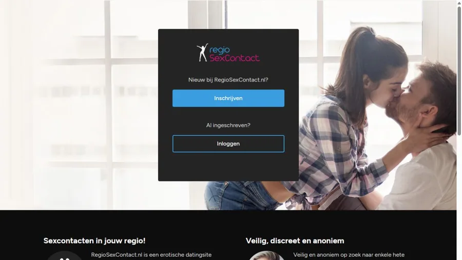 Openbaar dienstscherm van RegioSexContact.nl