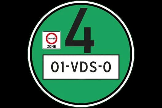 Officieel productbeeld van de Duitse milieusticker bij VWE