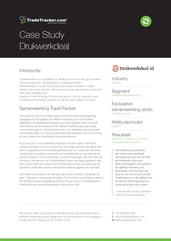 Eerste pagina van de oorspronkelijke Drukwerkdeal.nl case study